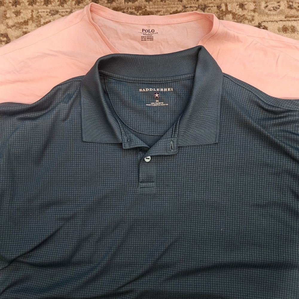 3x Pink Ralph Lauren Tshirt And Green 3x Saddlebred Polo
